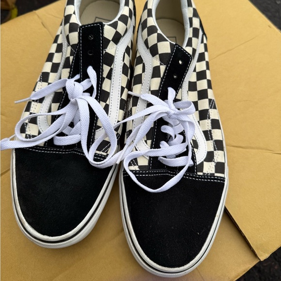 Vans Monochrome Checkered Sneakers Used Mens 10.5 - Picture 1 of 9